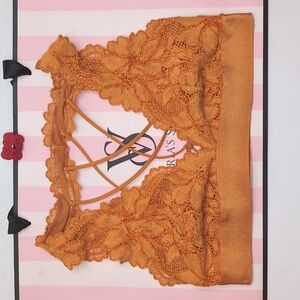 PINK Victoria's Secret Orange Lace Bralette Size M